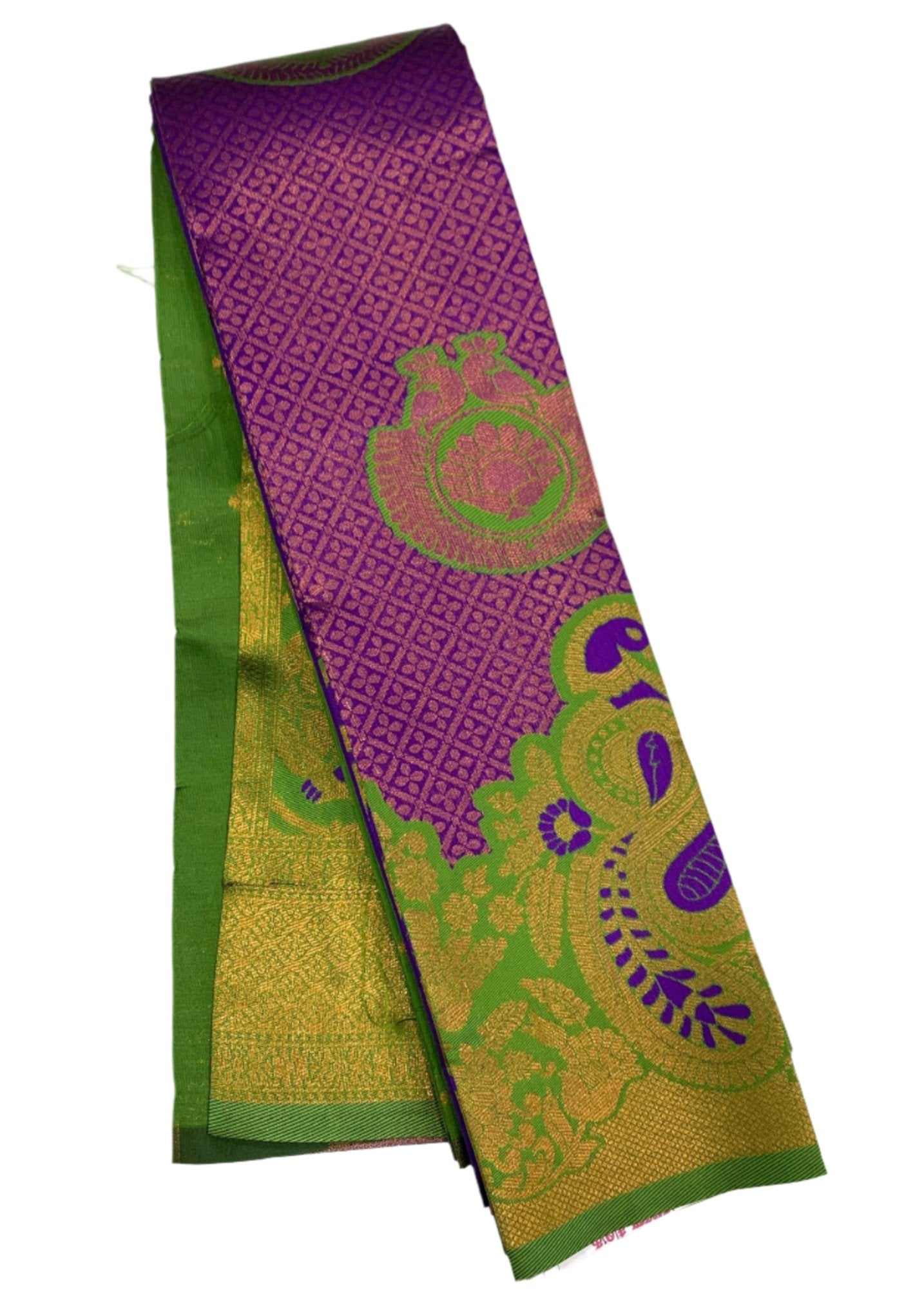 Art Silk Saree Purple Colour with Light Green  Border