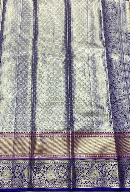 Lime Yellow Colour Soft Kanchi Tissue Pattu Saree with Blue Border