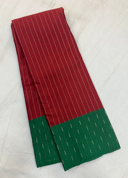 Arani Silk Saree Maroon Colour with Green Border