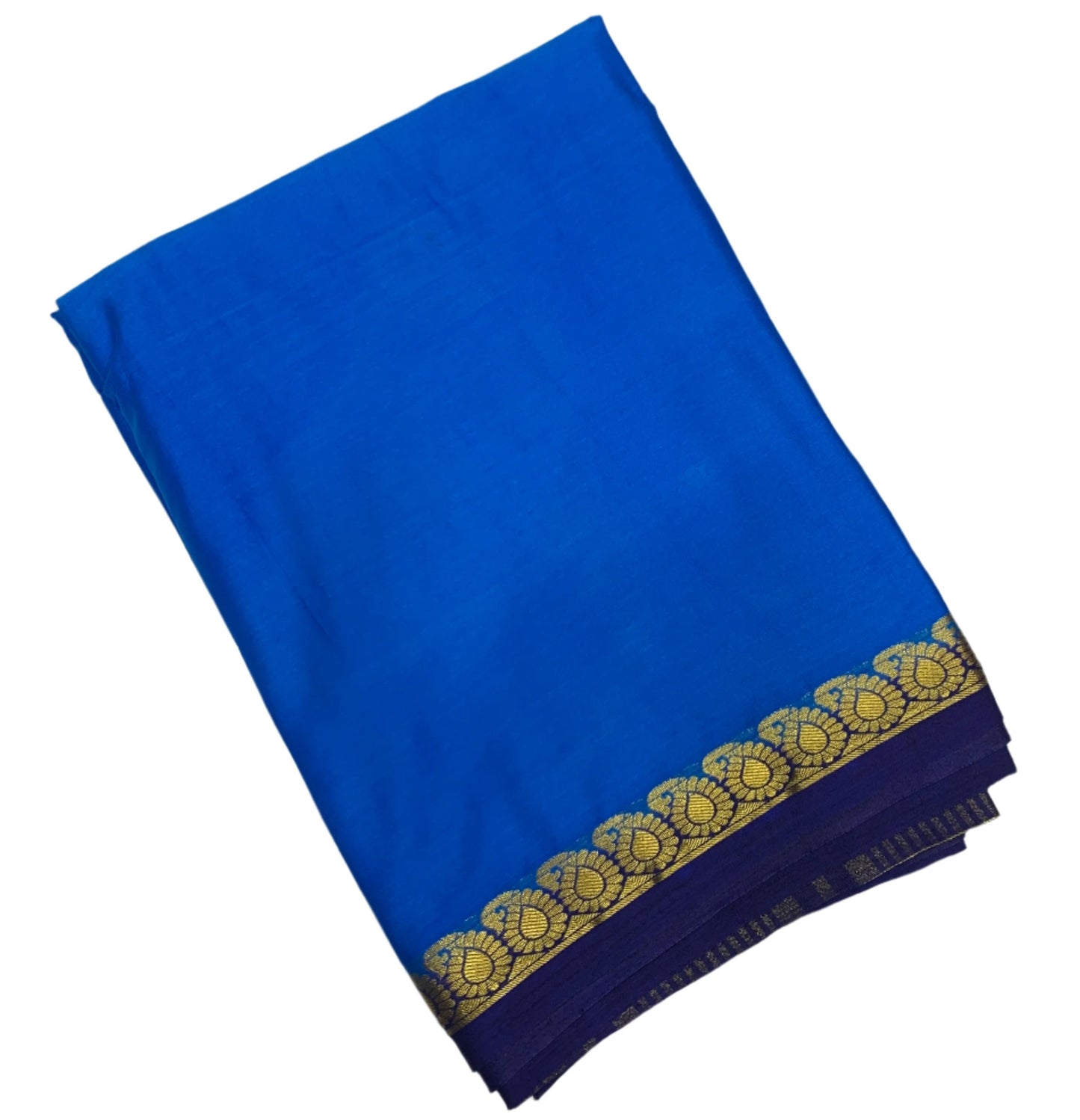 Crepe Saree Sky Blue Colour with Mango Design Border