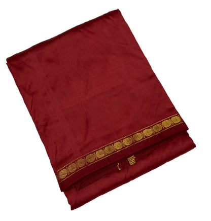 9X5 Pure Silk Dhoti Maroon Small Border