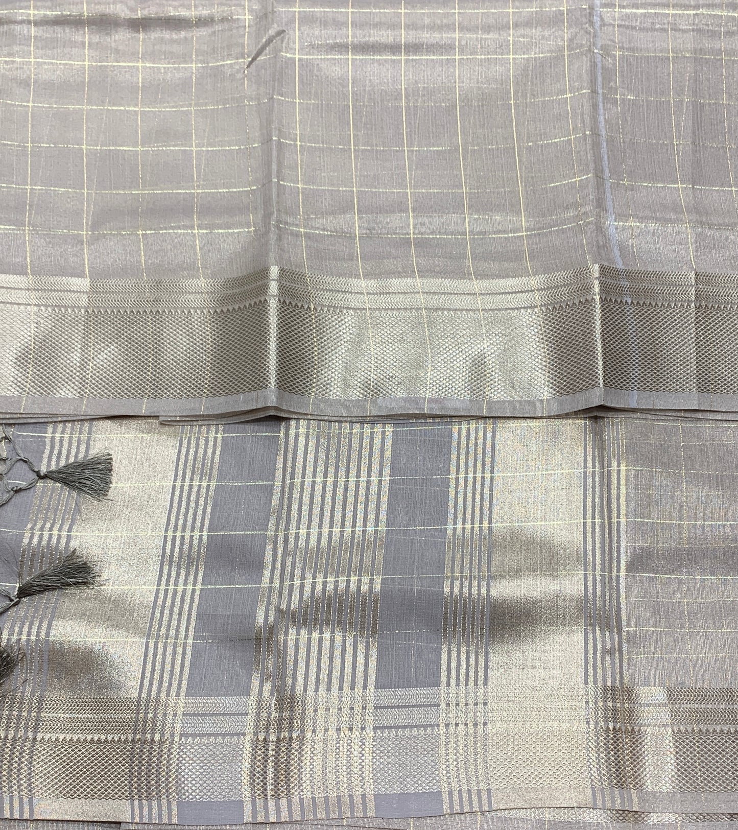 Banaras Katan Saree Light Brown Colour with Katan Work Border
