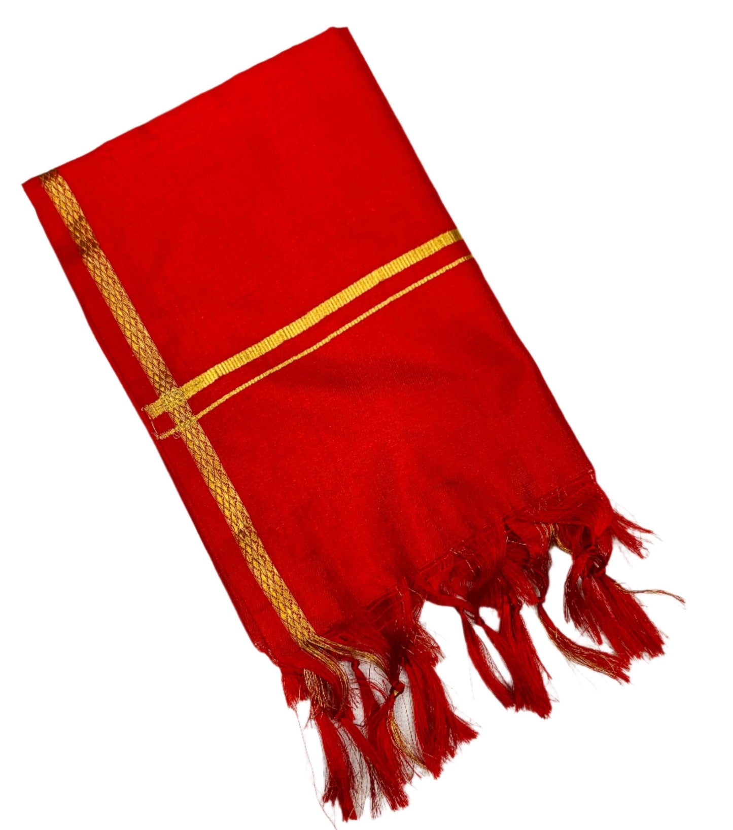 Silk Pooja Towel Red Colour