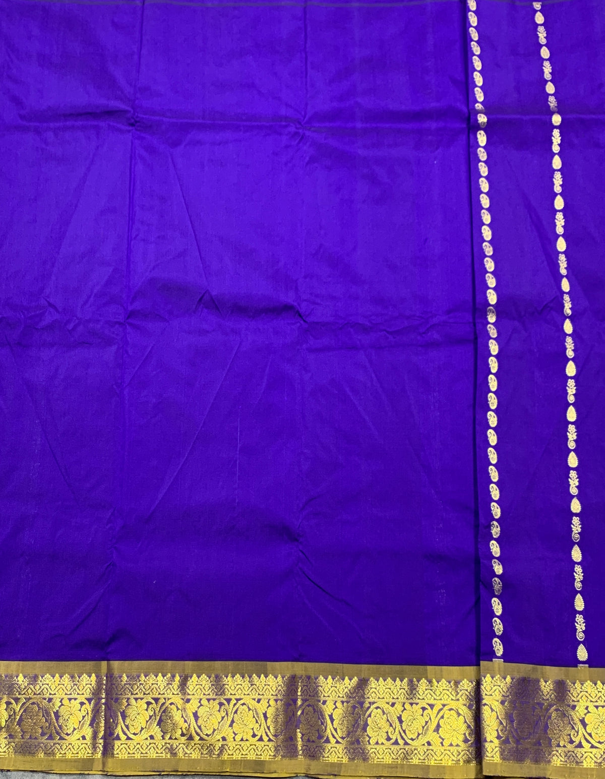 Violet Shade Semi silk Kids Pattu Pavadai with Contrast border for age 5 to 10