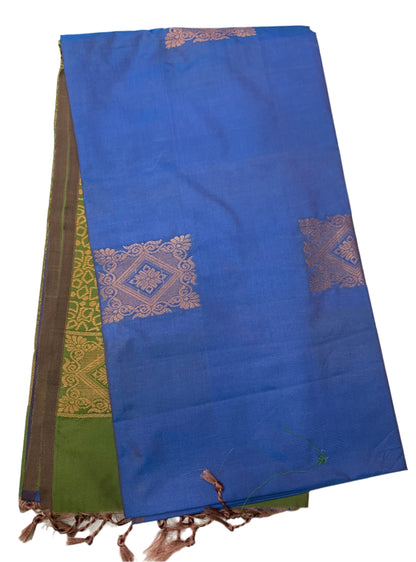 Soft Vegan Silk Saree Sky Blue Colour with Border less