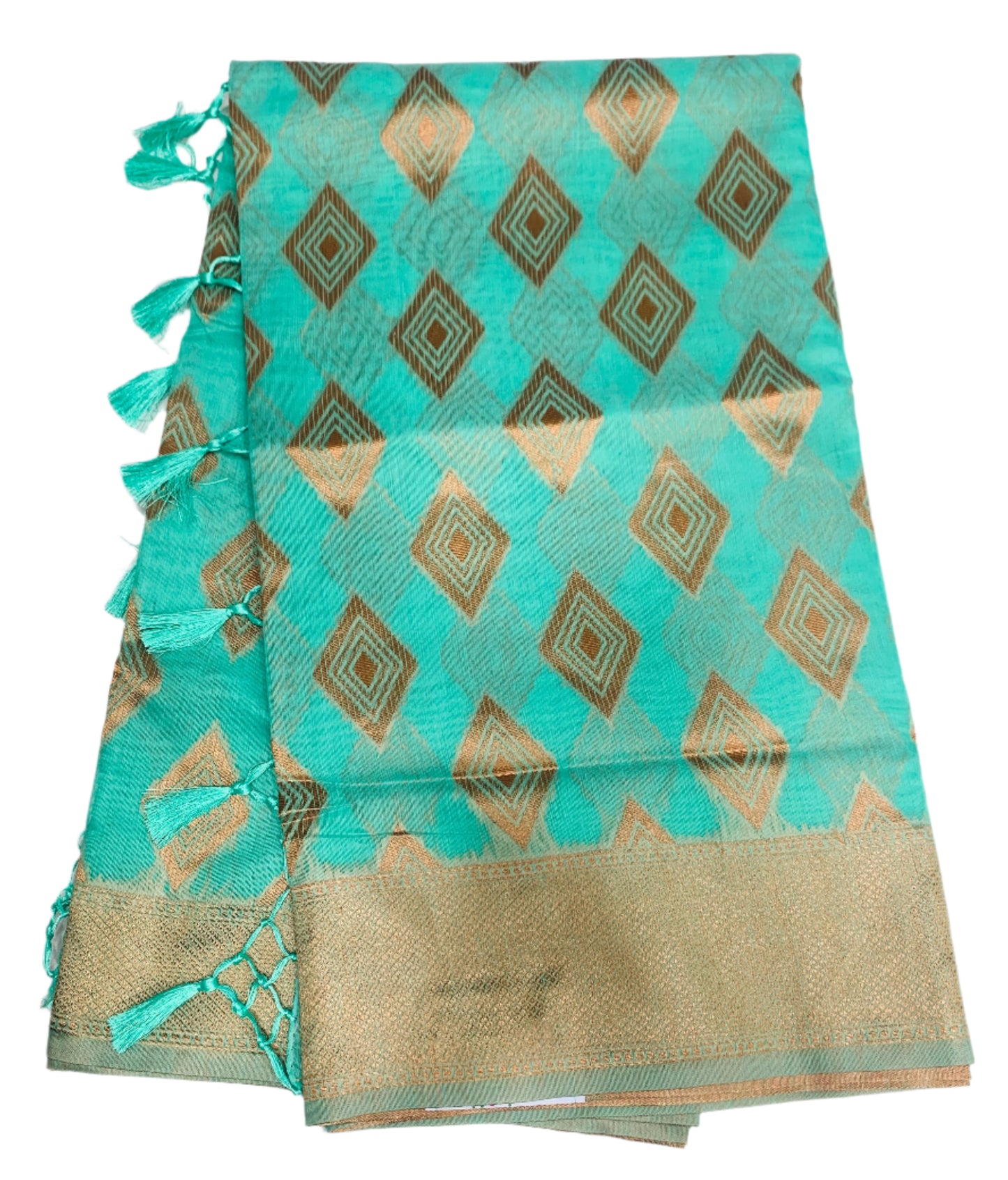 Banaras Katan Saree Sapphire Colour with Katan Work Border