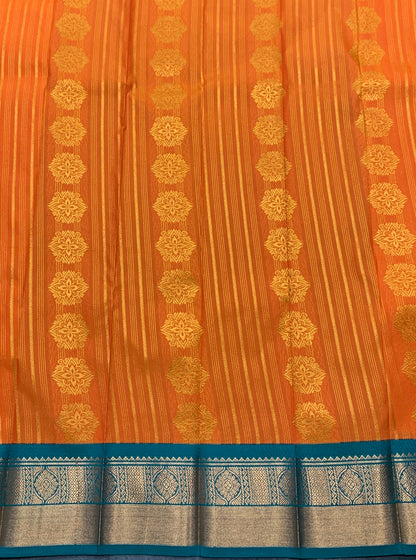 Vegan Silk Saree Mango Yellow Colour Saree with Green Colour Contrast Border