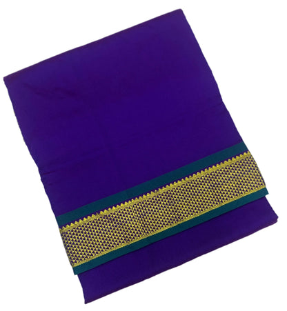 9 yards Vegan Silk Saree Violet Colour