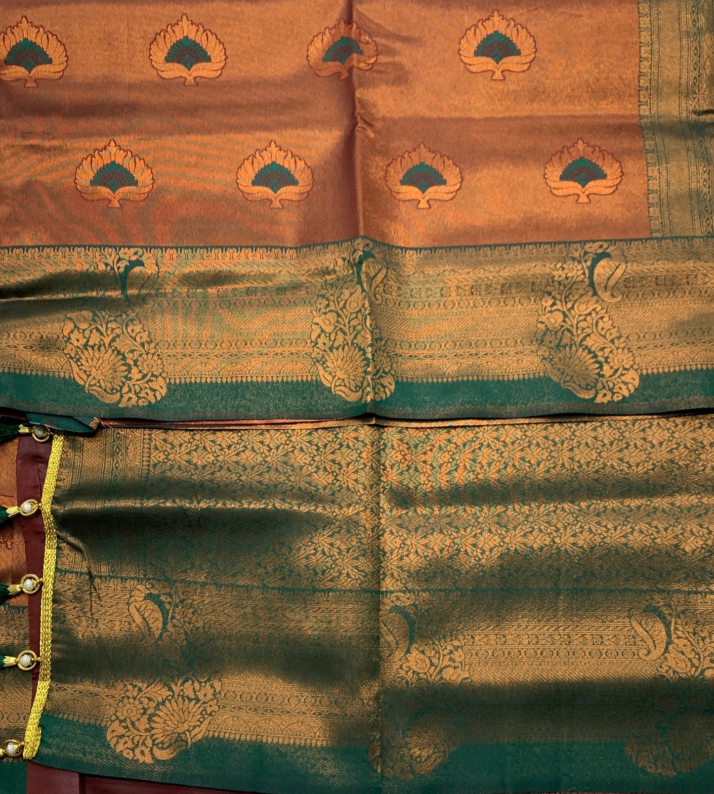 Art Silk Saree Maroon Colour with Green Border