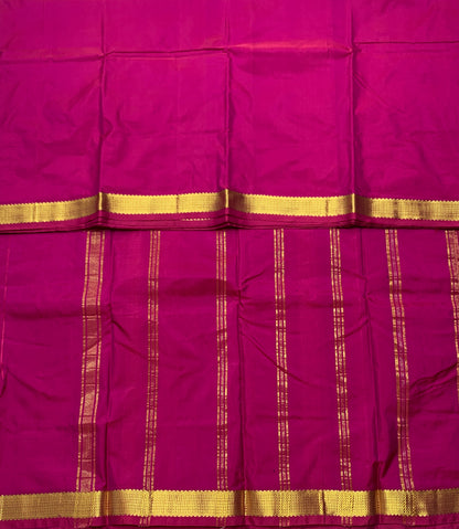 Arani Silk Saree Pink Colour with Golden Border.