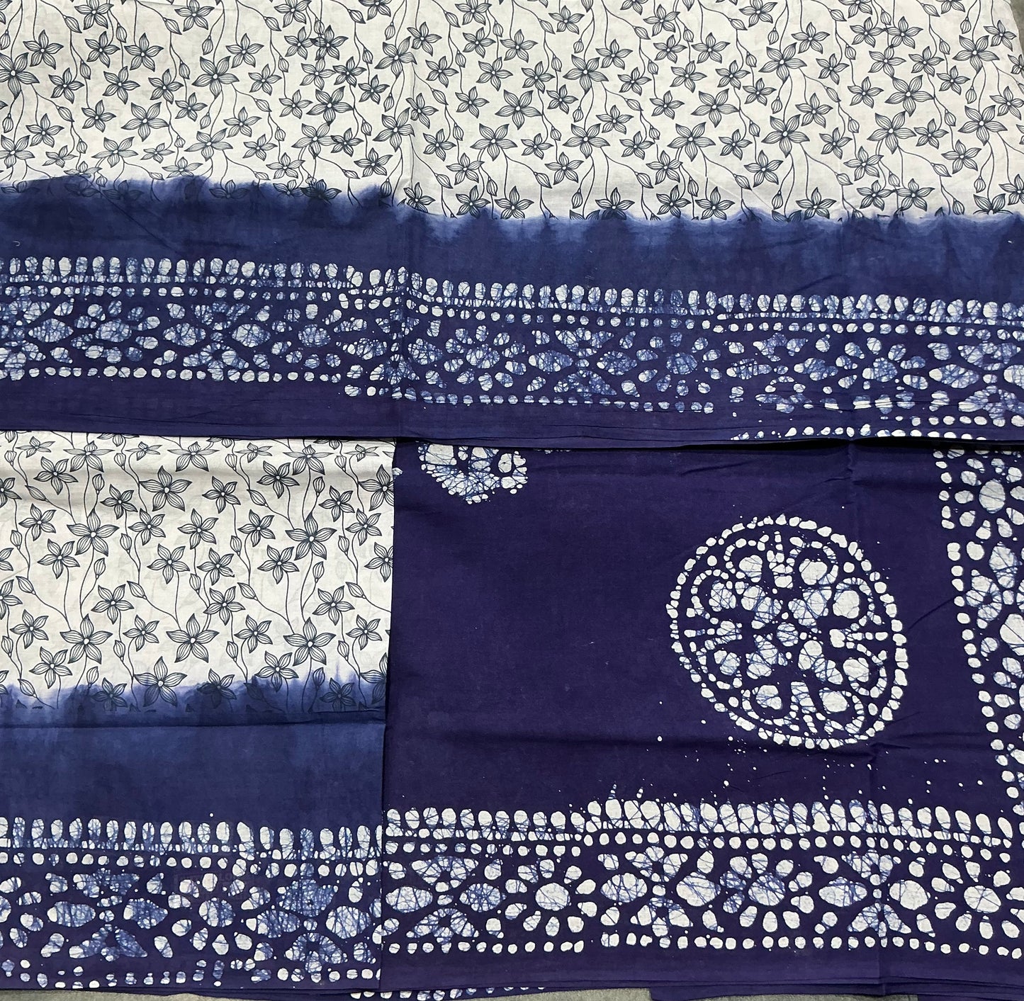 Chettinad Sungudi Cotton White Colour with Blue Colour Border