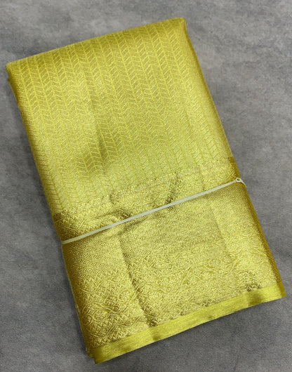 Fancy Tissue Saree Golden Colour with Self Colour Border