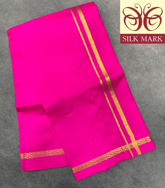 Silk Pooja Towel Pink Colour
