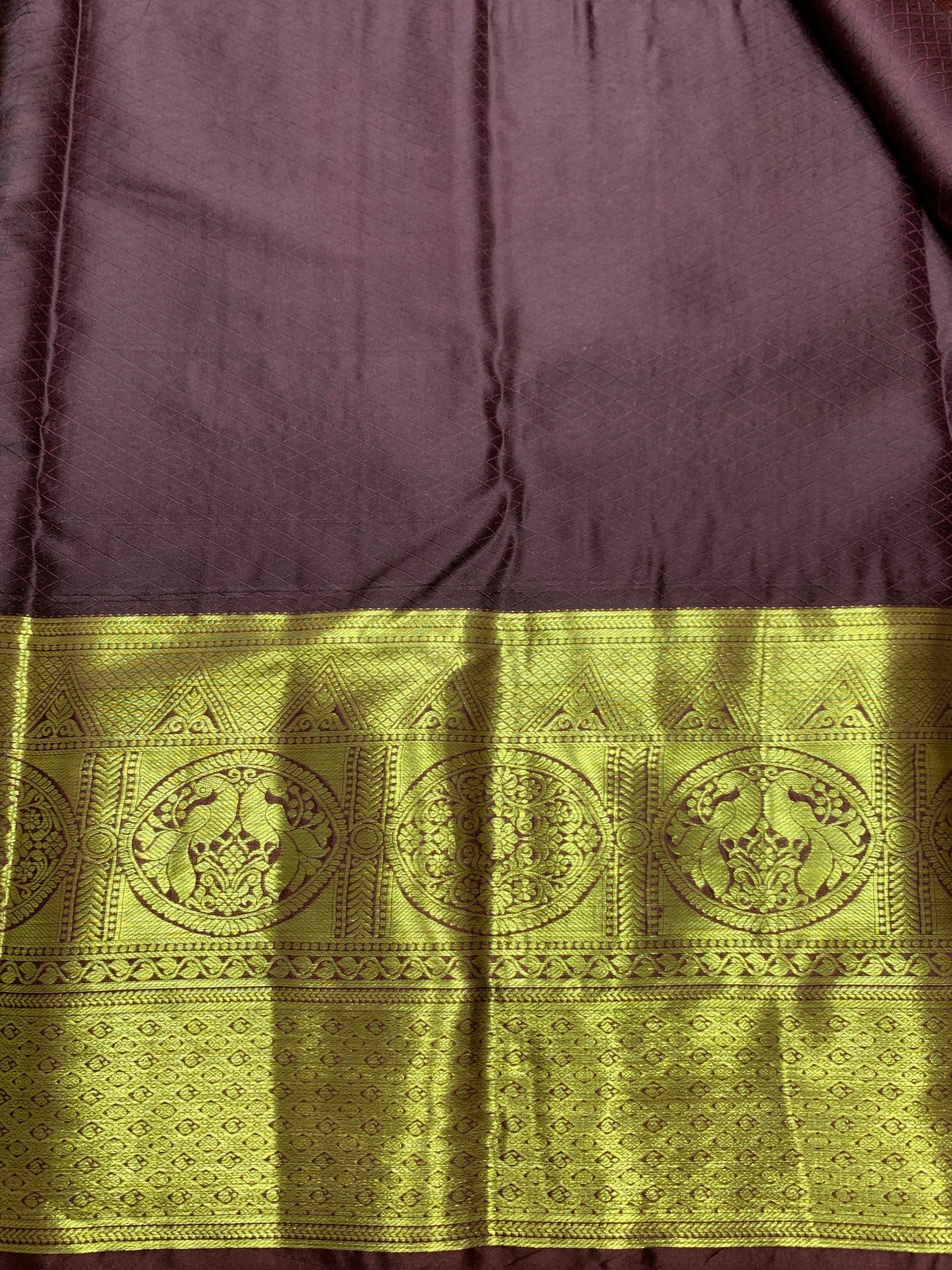 Orange Colour Soft Kanchi Tissue Pattu Saree with Brown border