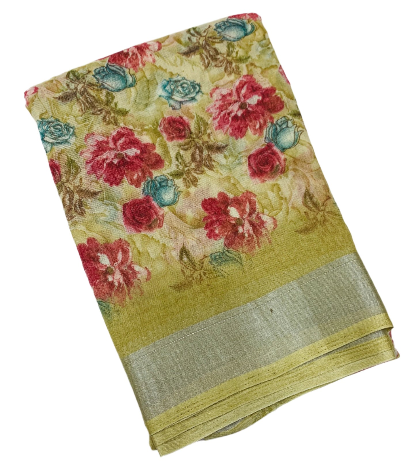 Jute Cotton Saree Mustard Shade with Thread Border