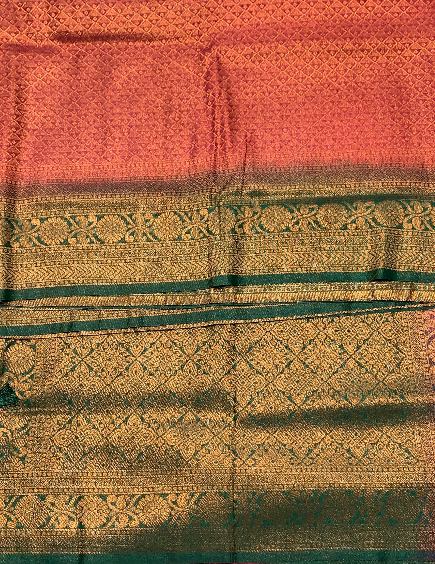 Soft Silk Saree Maroon Colour with Green Colour Pallu