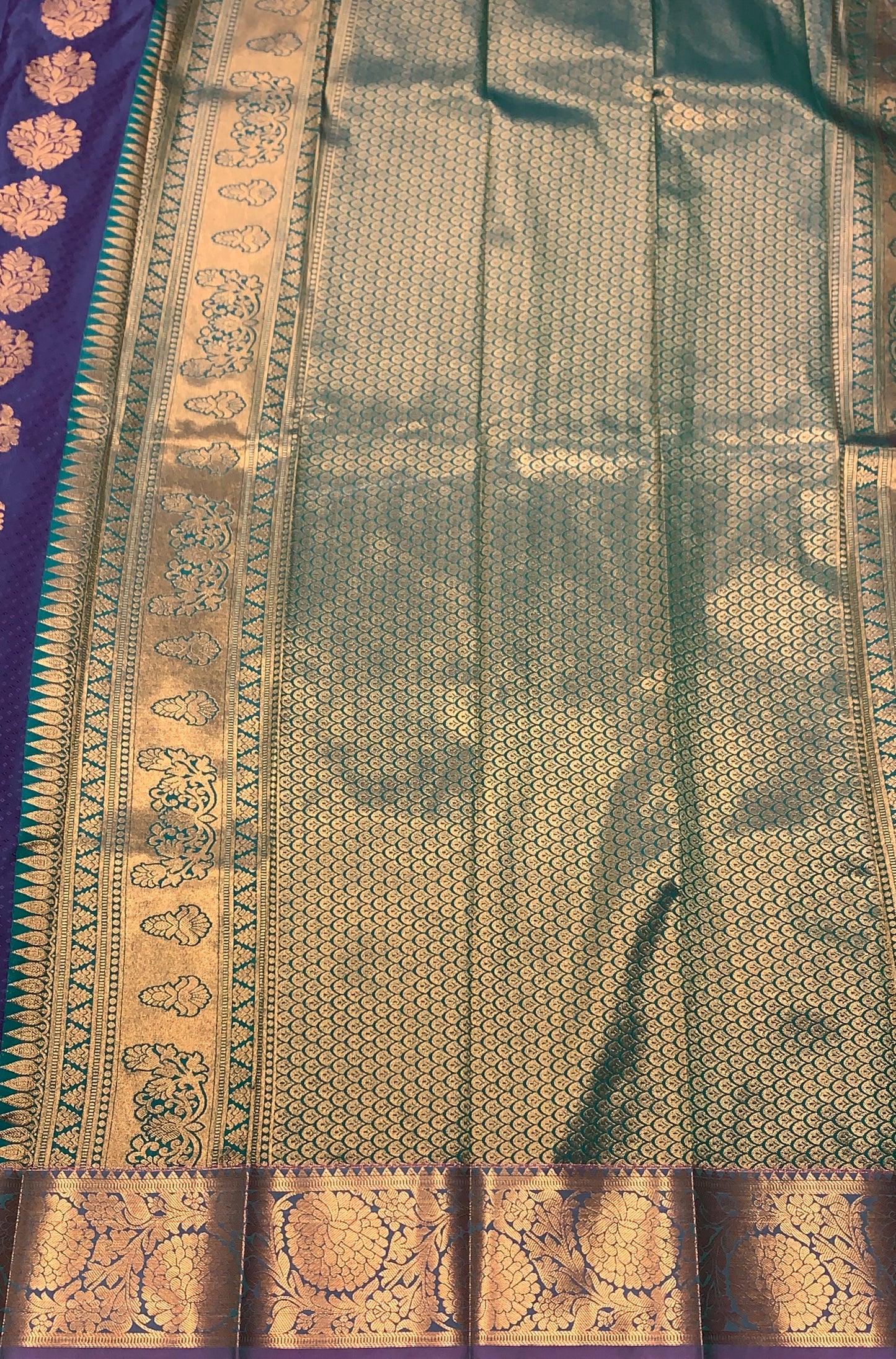 Vegan Silk Saree Navapalam Colour Saree with Copper Border