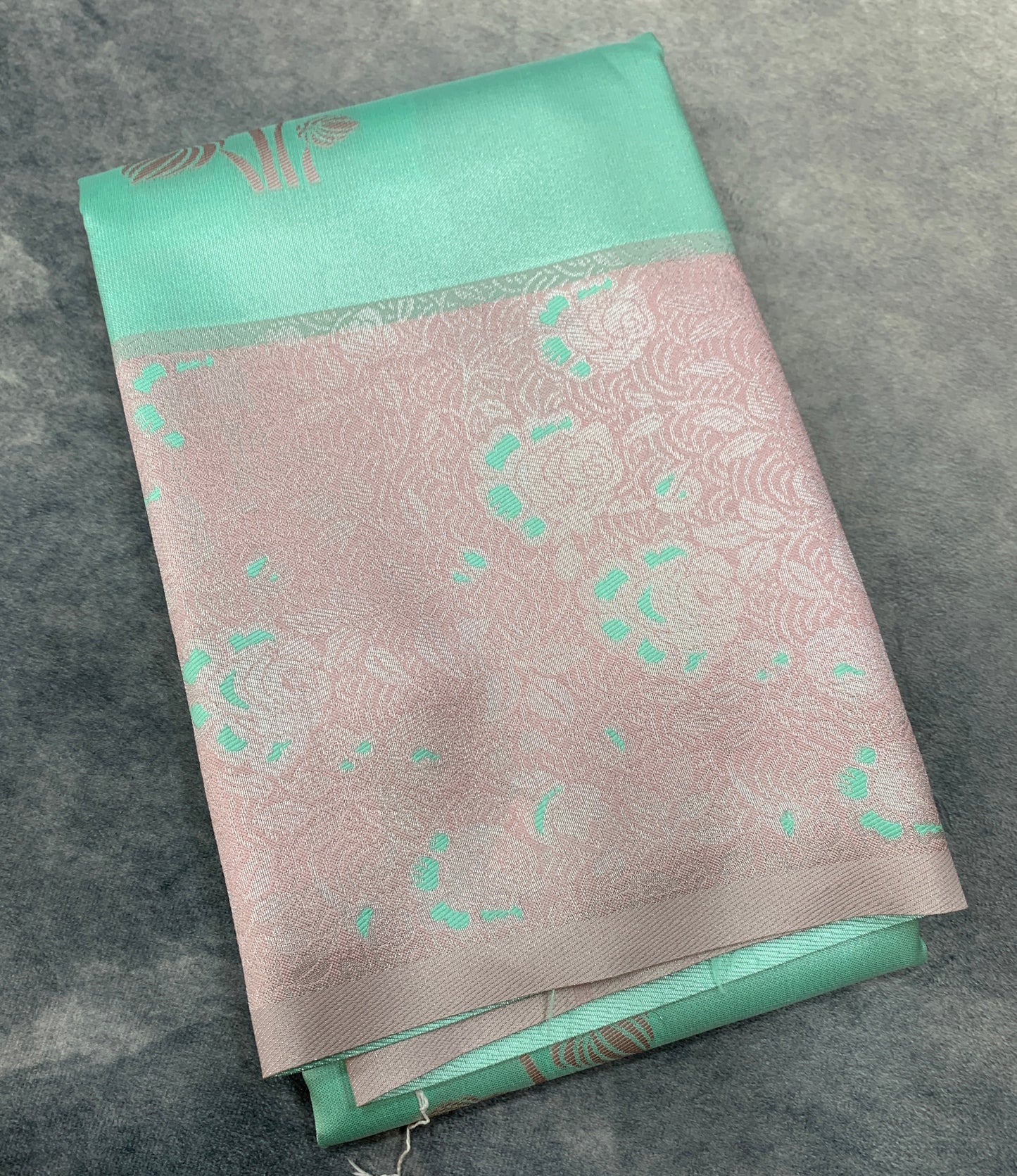 Art Silk Saree Sapphire Colour with Baby Pink Colour Border