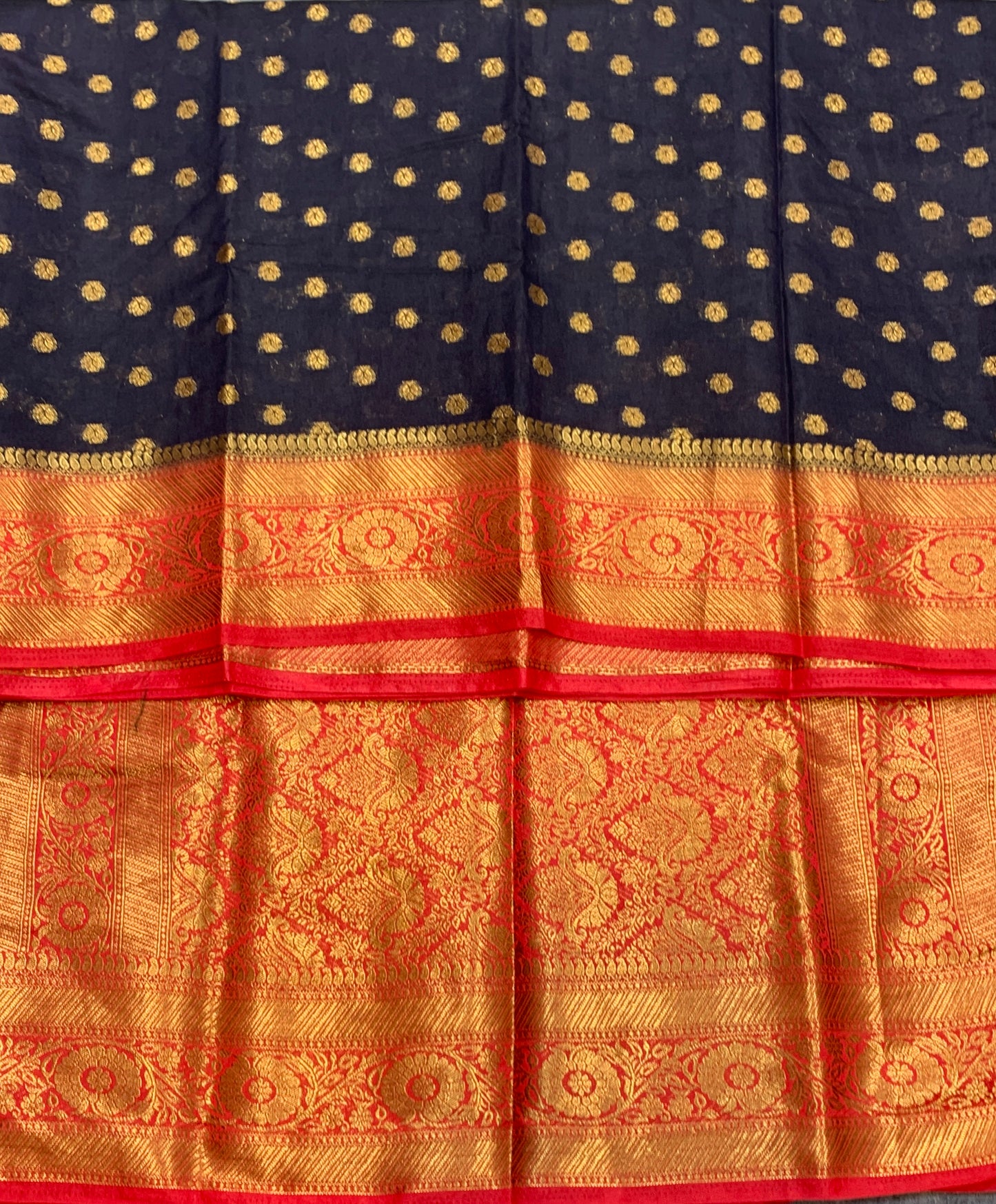 Crepe Saree Block Colour with Red Border