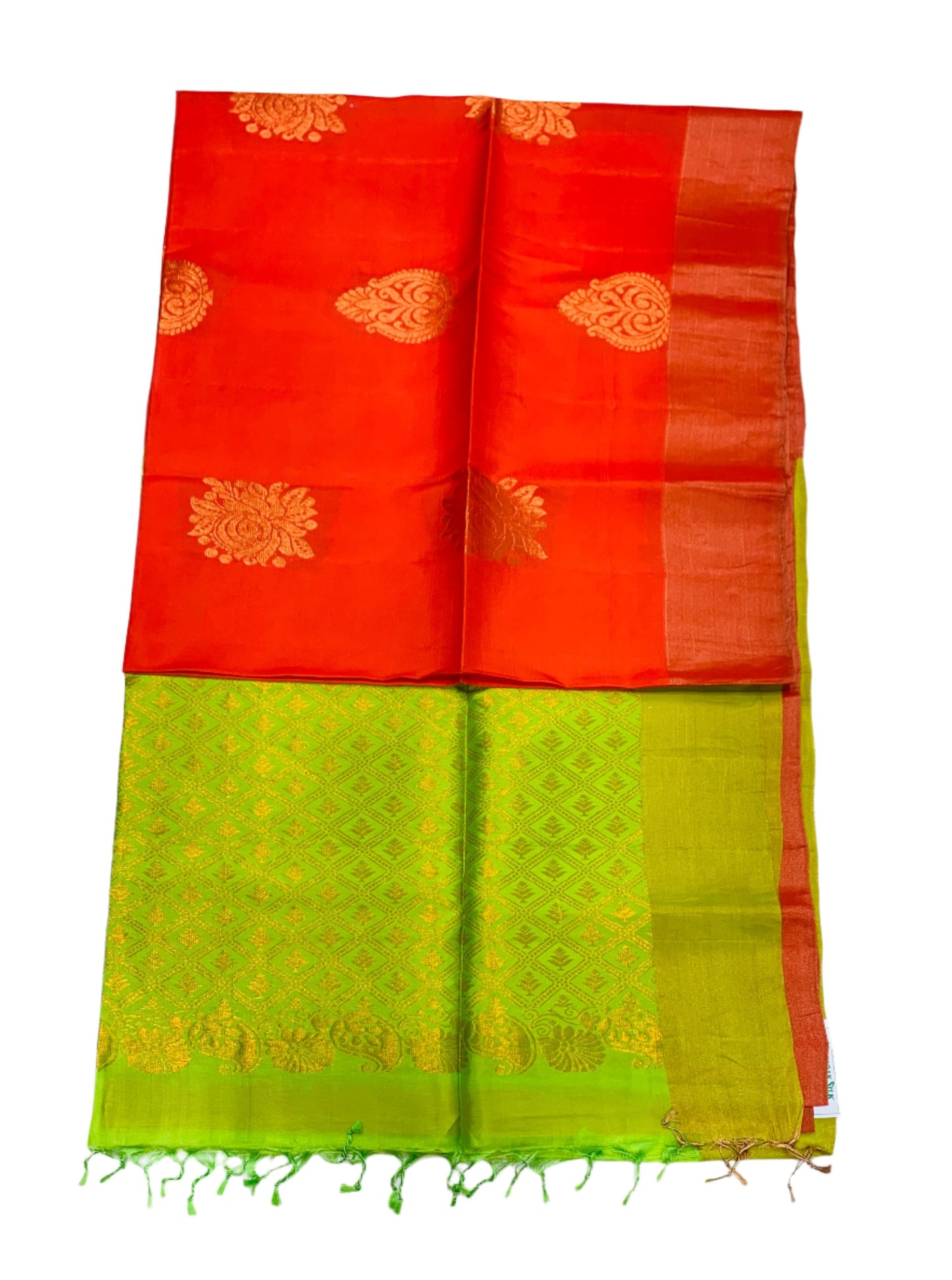 Soft Silk Saree Salmon Colour with Copper border