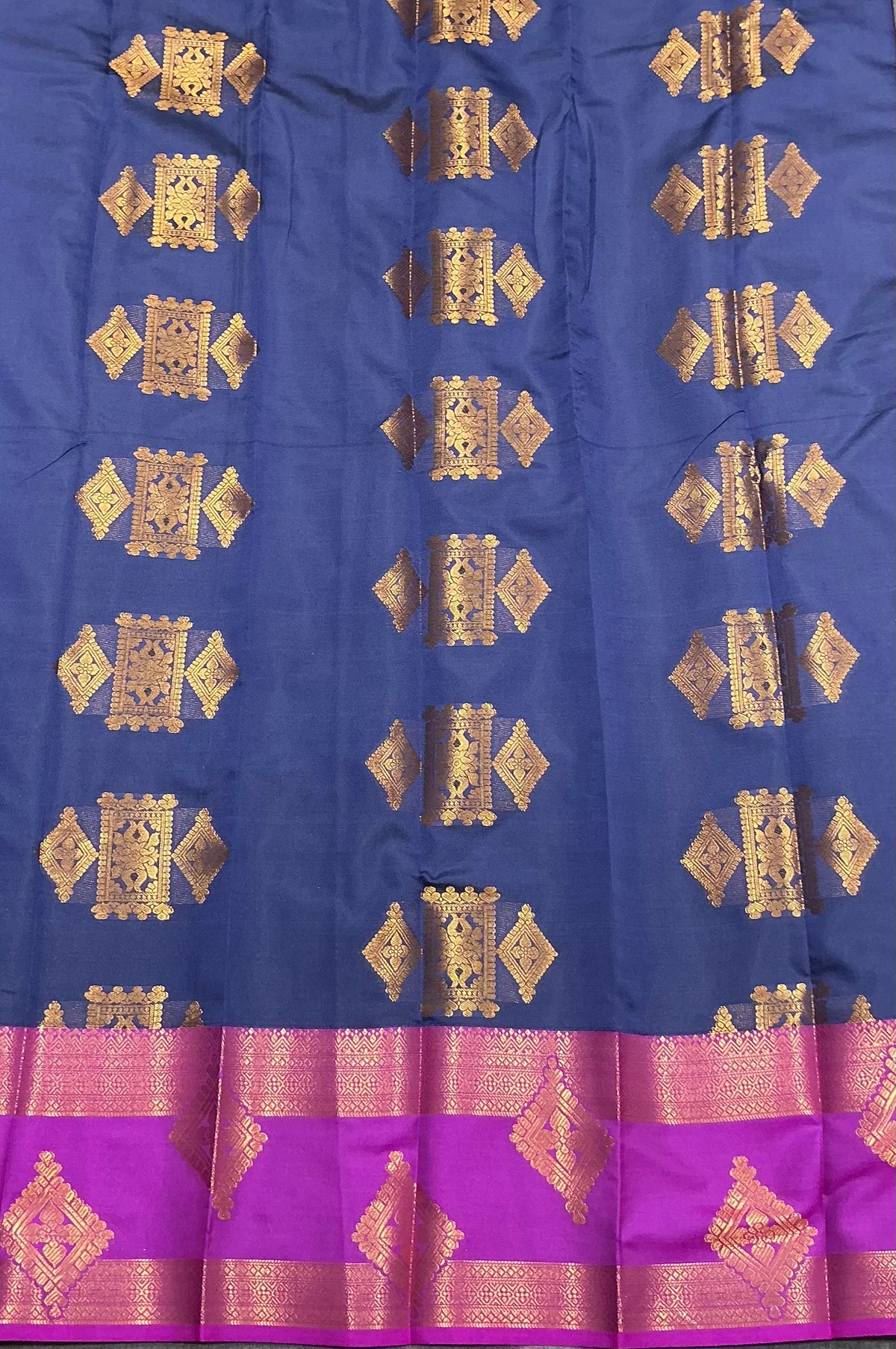 Soft Silk Casual Saree Light Blue with Rettai Pettu Magenta Colour Border