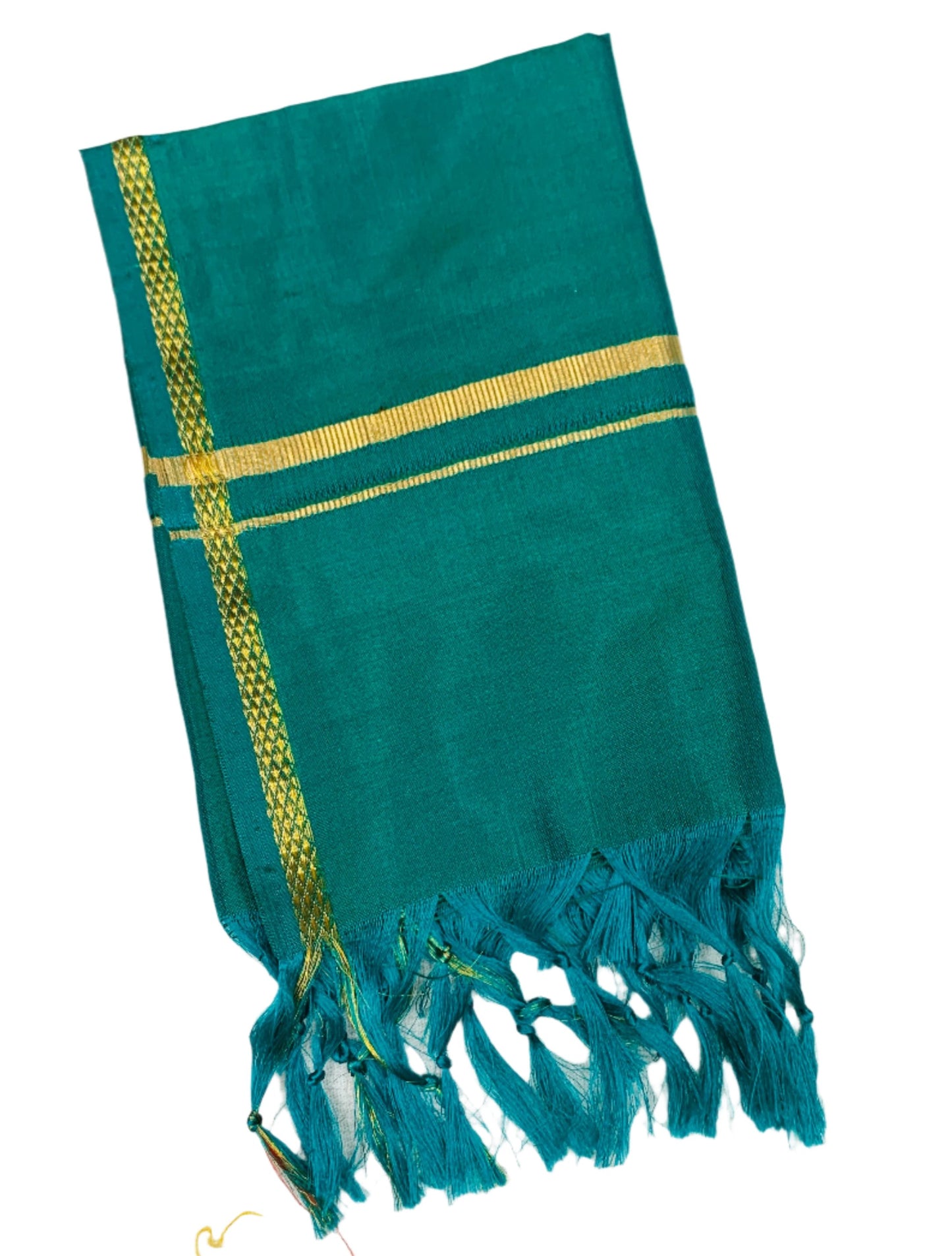 Silk Pooja Towel Rama Green Colour