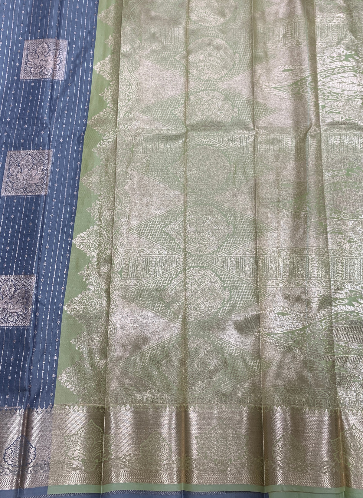 Soft Silk Casual Saree Grey with Sliver Zari Border