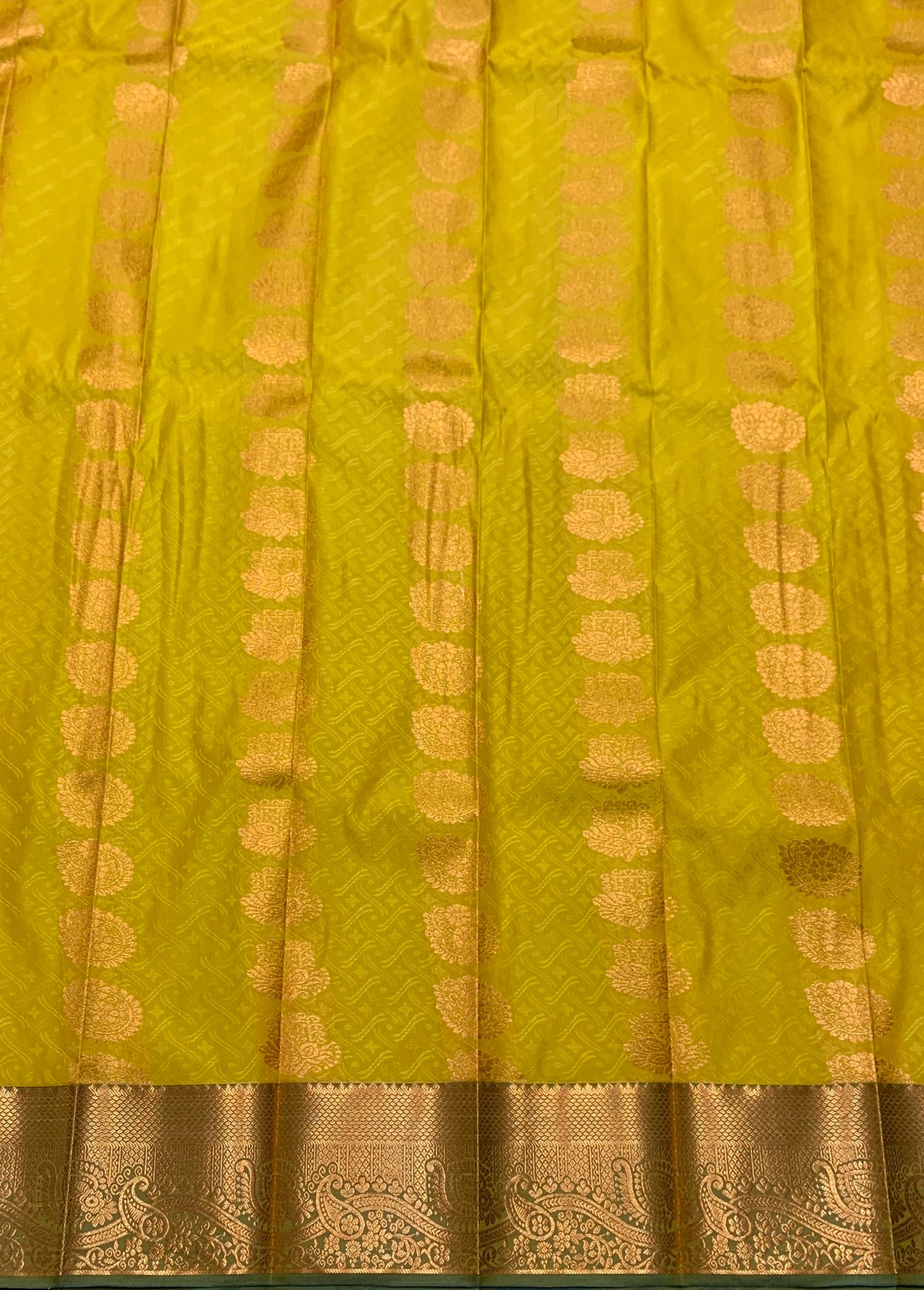 Vegan Silk Saree Mustard Colour Saree with Copper Border