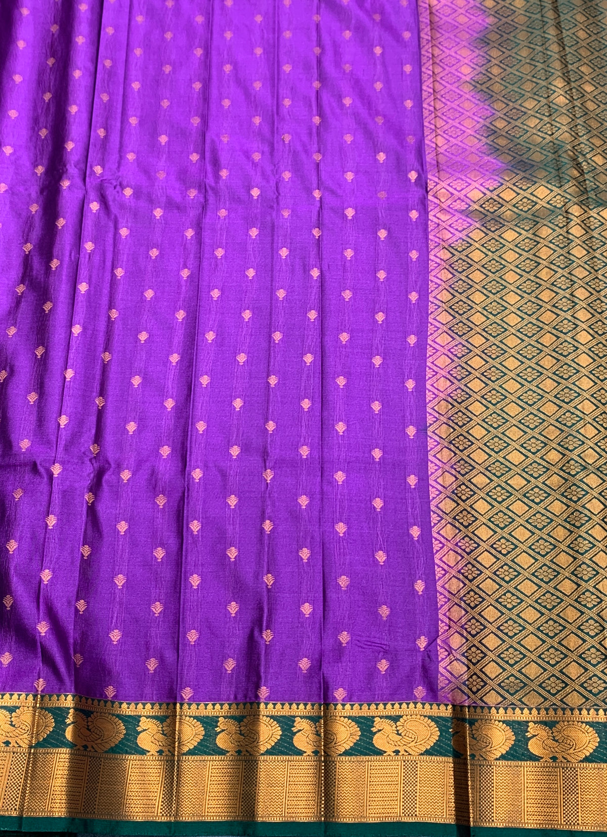 Soft Silk Casual Saree Magenta with Green Colour Border