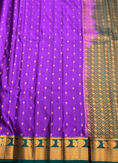 Soft Silk Casual Saree Magenta with Green Colour Border