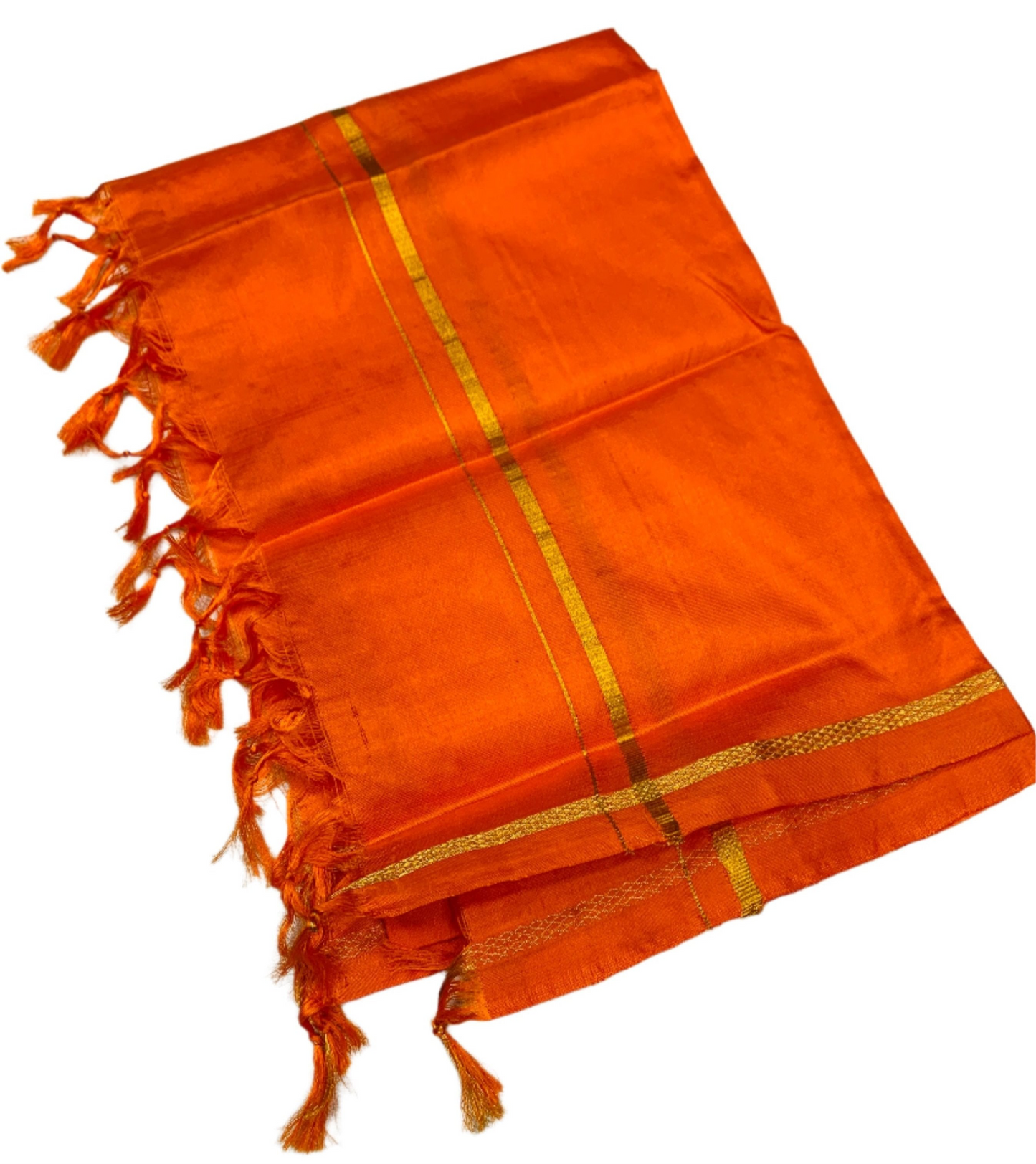 Silk Pooja Towel Orange Colour