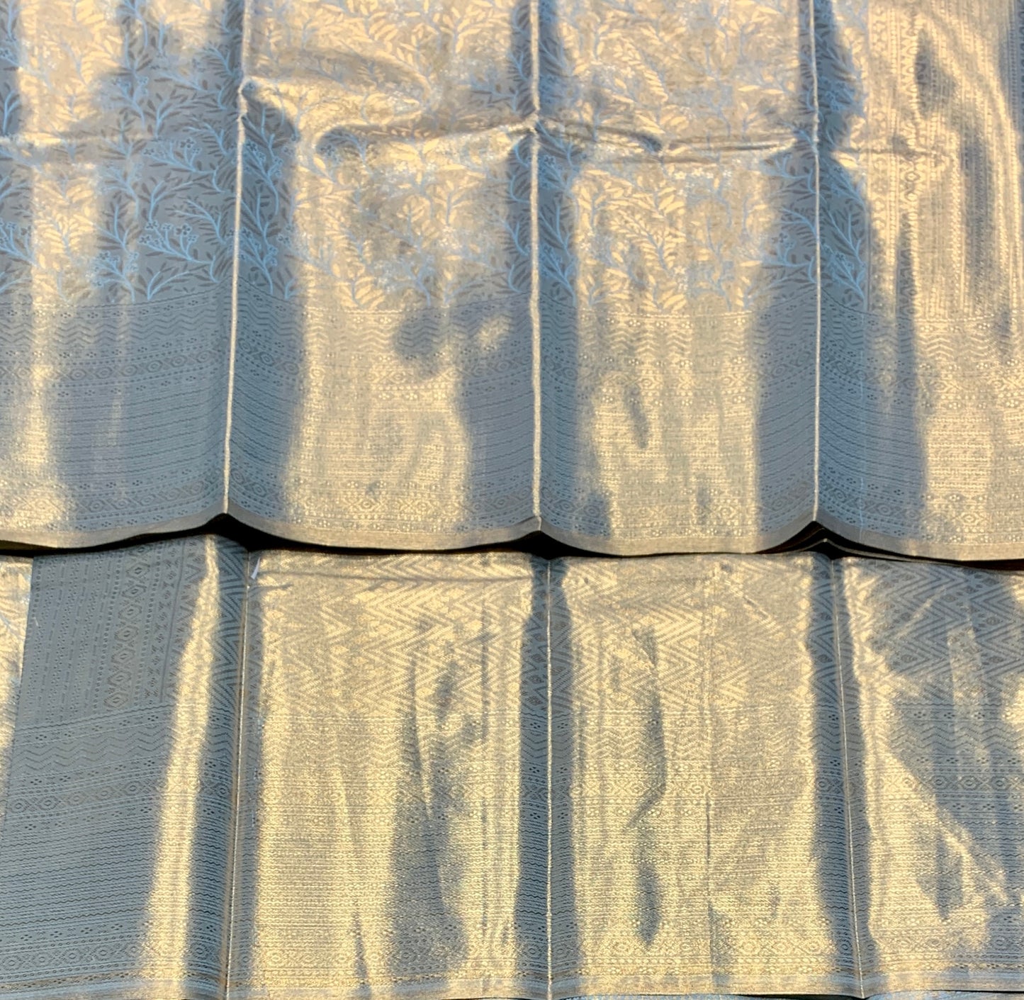 Fancy Tissue Saree Light Sapphire Colour with Self Design Border