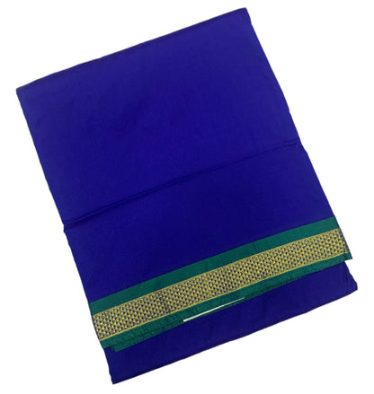 9 yards Vegan Silk Saree Blue Colour