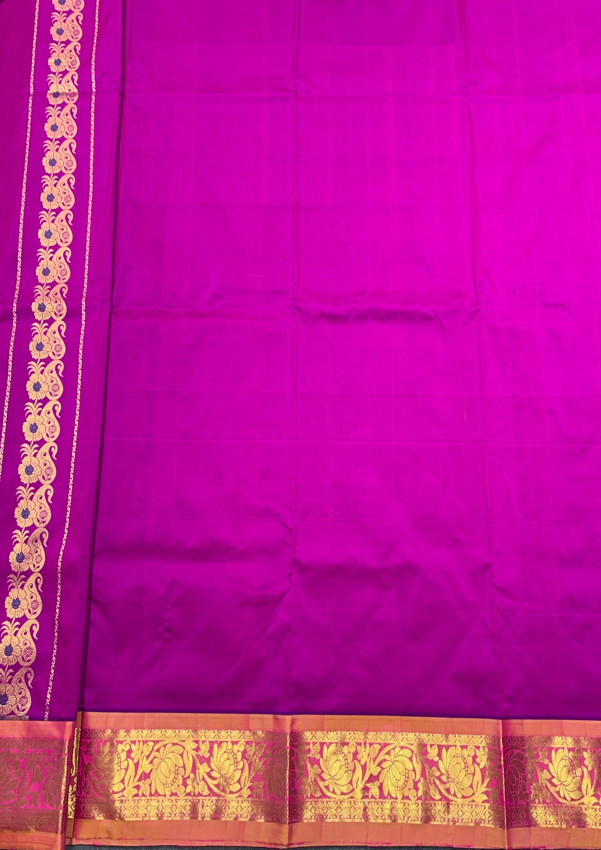 Purple shade Semi Silk Kids Pattu Pavadai with Contrast border for age above 10 years