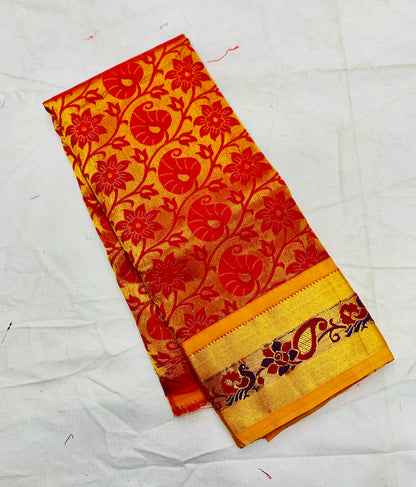 Maroon Shade Vegan Silk Kids Pattu Pavadai with contrast border for newborn to 2 Years