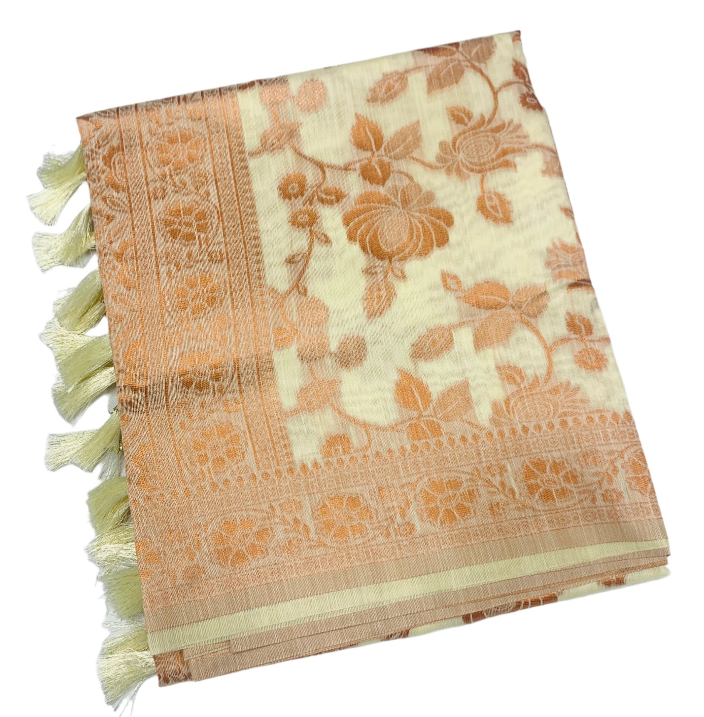 Banaras Katan Saree Off White Colour