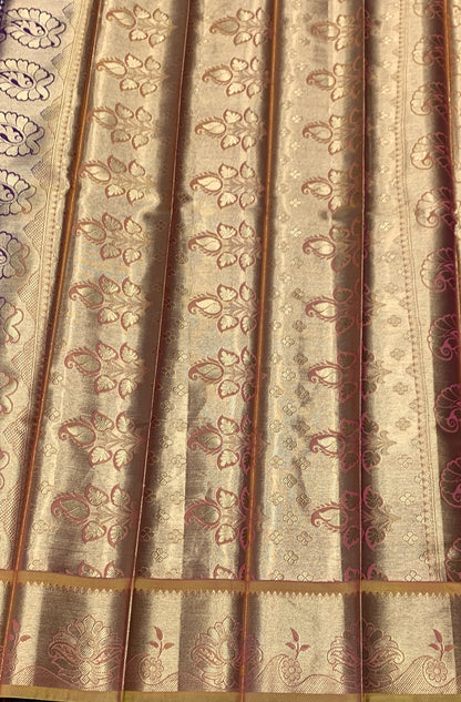 Vegan Silk Saree Maroon Colour with Golden Yellow Border