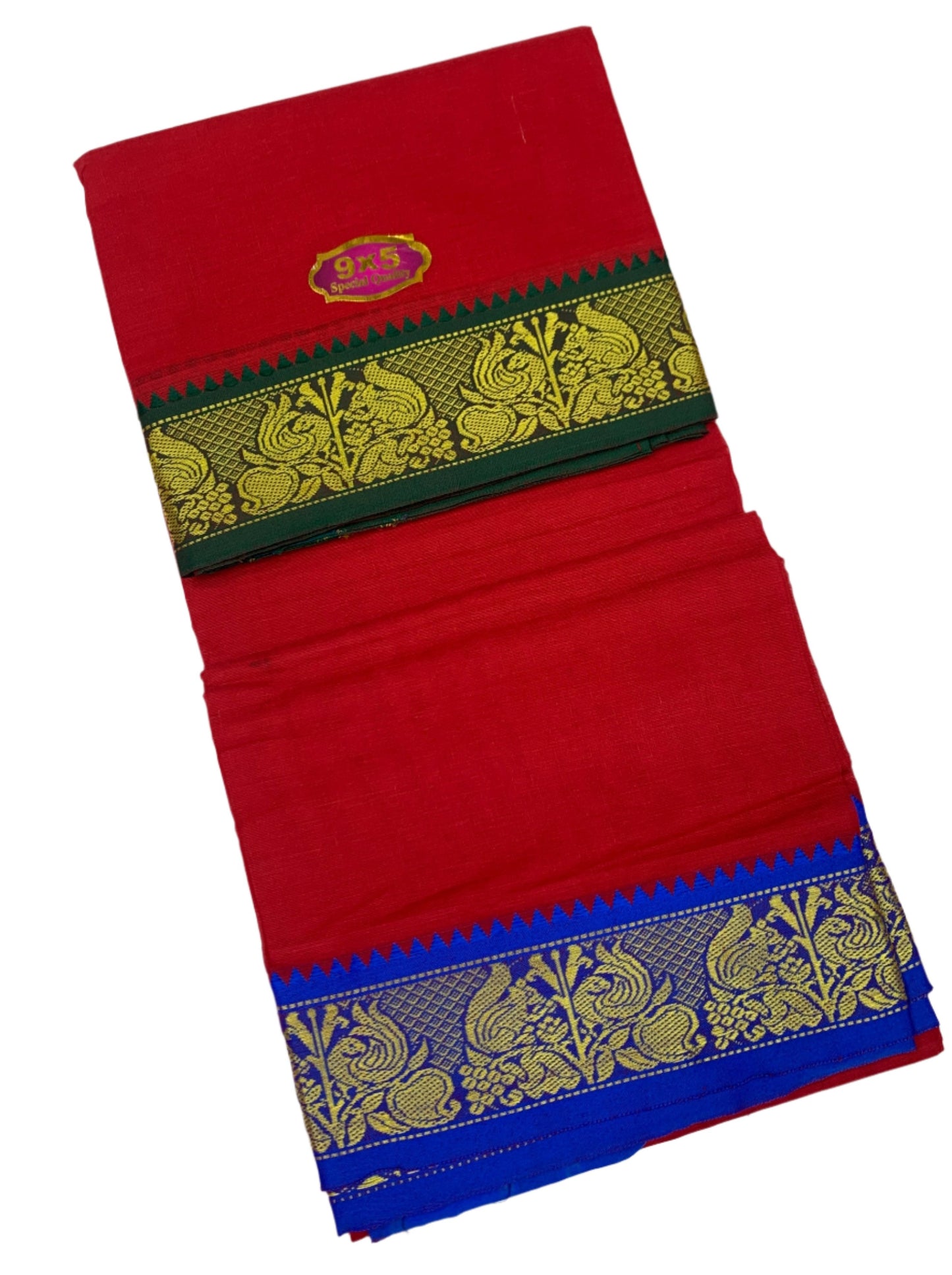 Red Colour Cotton Dhoti 9X5