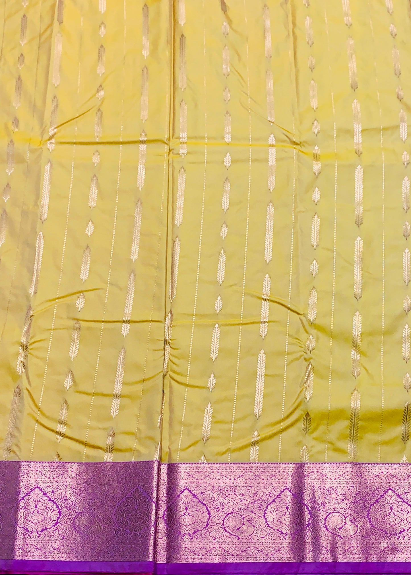 Soft Silk Casual Saree Golden Colour with Pink Colour Border