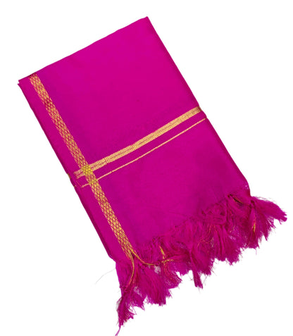 Silk Pooja Towel Pink Colour