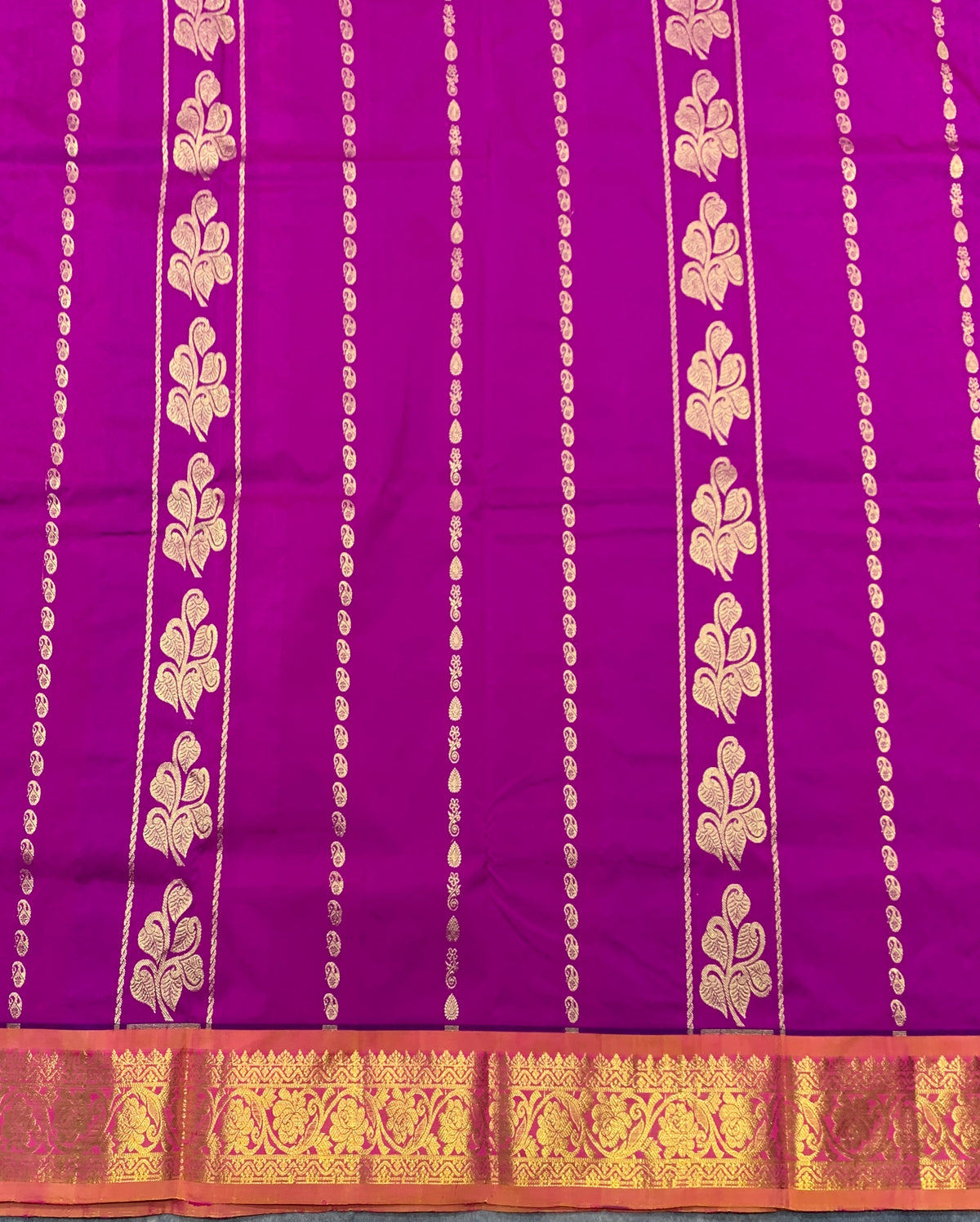 Purple Shade Semi silk Kids Pattu Pavadai with Contrast border for age 5 to 10