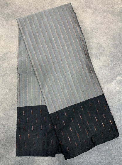 Arani Silk Saree Gray Colour with Block Border
