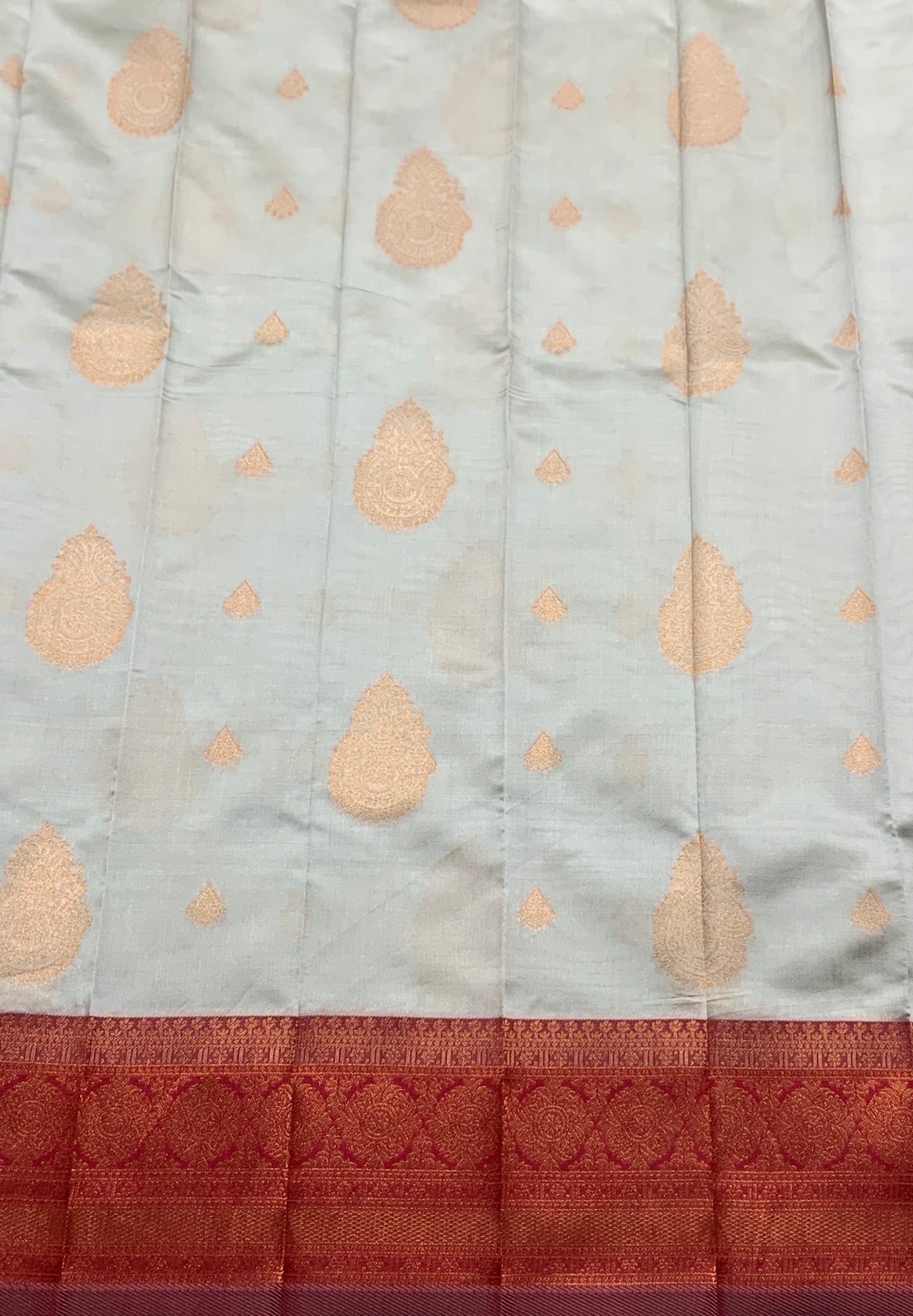 Ivory Colour Art Silk Saree Colour with Maroon Border