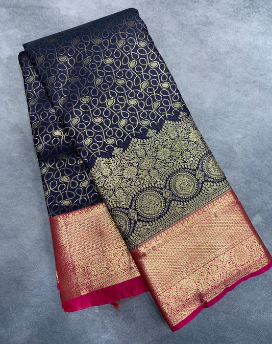 Fancy Tissue Saree Block Colour with Red Colour Border