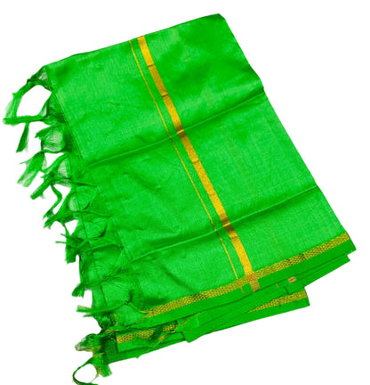 Silk Pooja Towel Light Green Colour