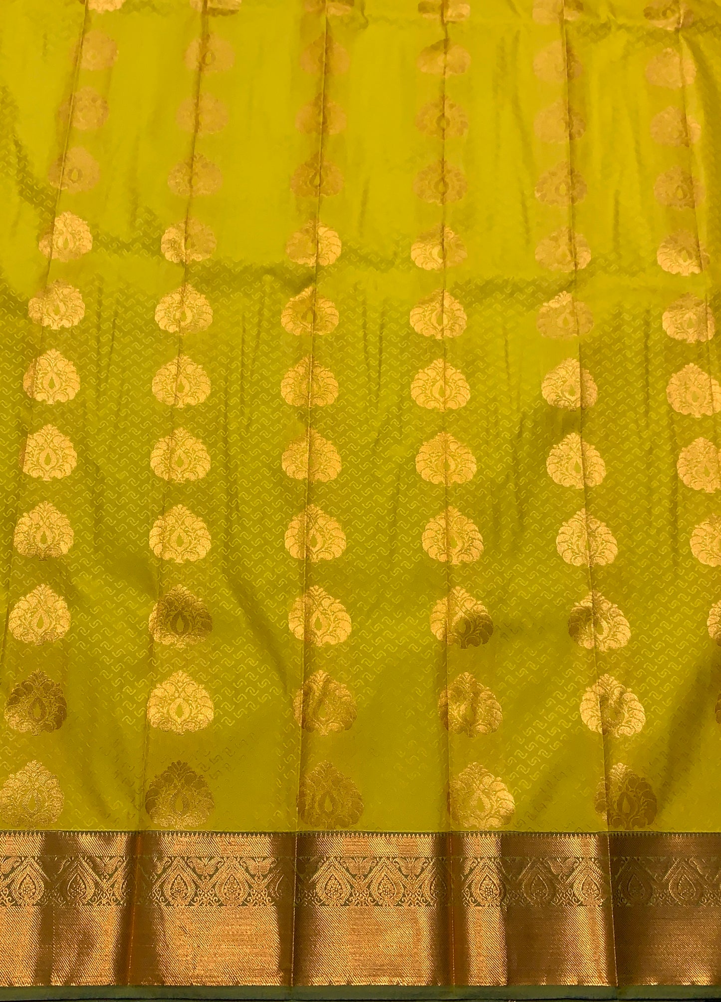 Vegan Silk Saree Mustard Colour Saree with Copper Border