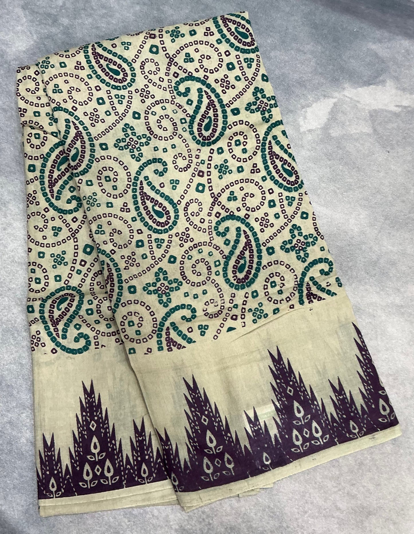 MulMul Cotton Cream Colour with Temple Border