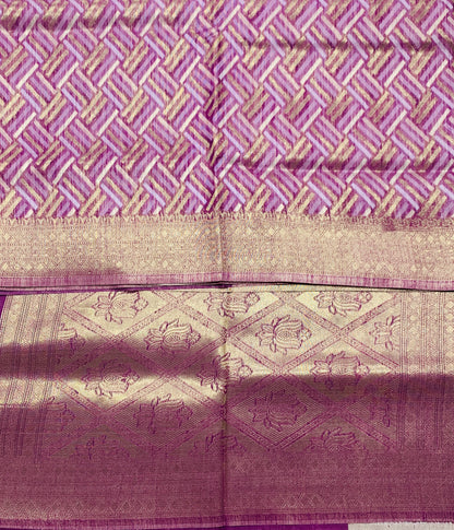 Banaras Katan Saree Magenta Colour with Katan Work Border