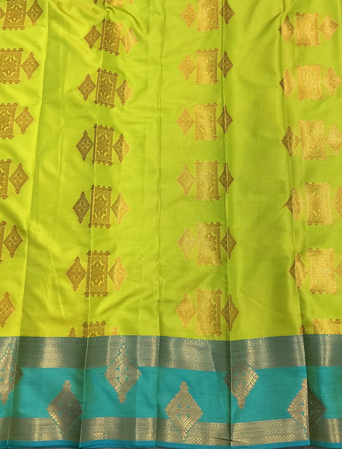 Soft Silk Casual Saree Apple Green Colour with Rettai Rama Green Colour Border