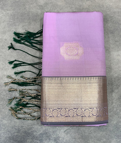 Art Silk Saree Lavender with Copper Zari Border